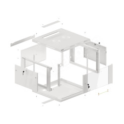 LANBERG 19'' RACKOVÁ SKRIŇA PRO MONTÁŽ NA STENU 6U/600X600 (FLAT PACK) S PROSKLENÝMI DVERAMI ŠEDÁ V2