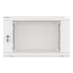 LANBERG 19'' RACKOVÁ SKRIŇA PRO MONTÁŽ NA STENU 6U/600X600 (FLAT PACK) S PROSKLENÝMI DVERAMI ŠEDÁ V2