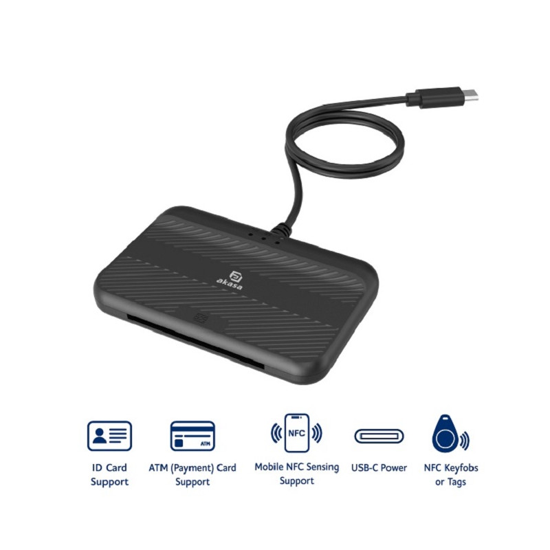 AKASA externá čítačka Smart kariet s NFC - eID a eObčanka