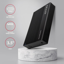 AXAGON EE35-GTR, USB-C 5Gbps - SATA 6G 3.5'' RIBBED box, čierny