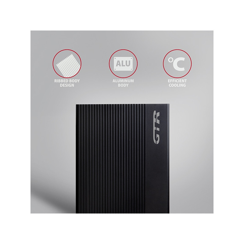 AXAGON EE35-GTR, USB-C 5Gbps - SATA 6G 3.5'' RIBBED box, čierny