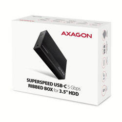 AXAGON EE35-GTR, USB-C 5Gbps - SATA 6G 3.5'' RIBBED box, čierny