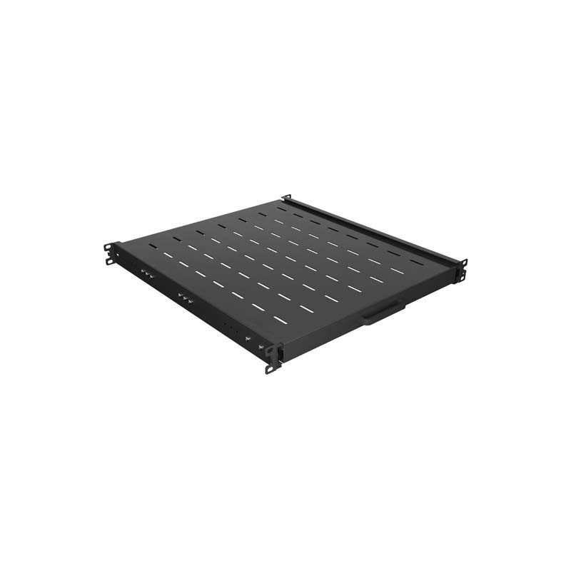 LANBERG POSUVNÁ POLICA PRO 19'' RACKOVÉ SKRINE 500MM ČIERNA (1U/445X500MM, NOSNOSŤ DO 35KG, 4-P