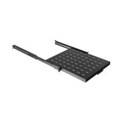 LANBERG POSUVNÁ POLICA PRO 19'' RACKOVÉ SKRINE 500MM ČIERNA (1U/445X500MM, NOSNOSŤ DO 35KG, 4-P