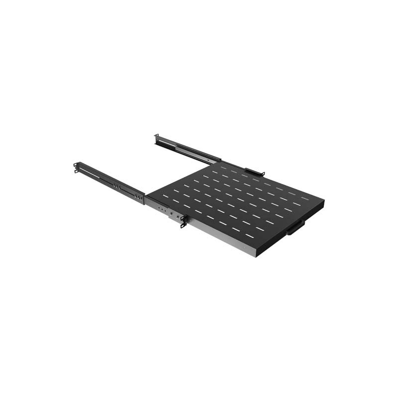 LANBERG POSUVNÁ POLICA PRO 19'' RACKOVÉ SKRINE 500MM ČIERNA (1U/445X500MM, NOSNOSŤ DO 35KG, 4-P