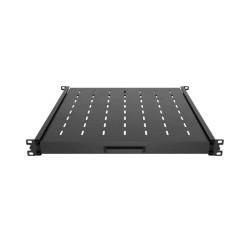 LANBERG POSUVNÁ POLICA PRO 19'' RACKOVÉ SKRINE 500MM ČIERNA (1U/445X500MM, NOSNOSŤ DO 35KG, 4-P