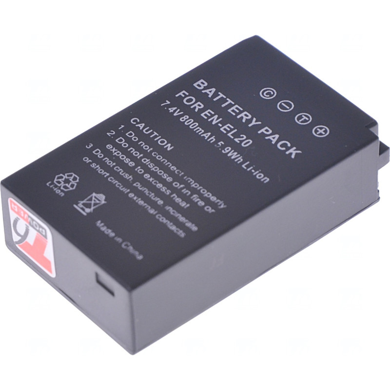 Batéria T6 power Nikon EN-EL20, EN-EL20a, 800mAh, 5,9Wh, čierna
