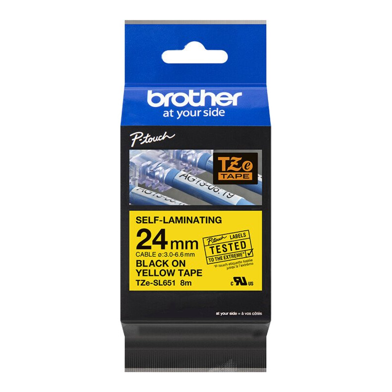 Brother TZE-SL651, žltá/čierna, 24mm, samolaminovací