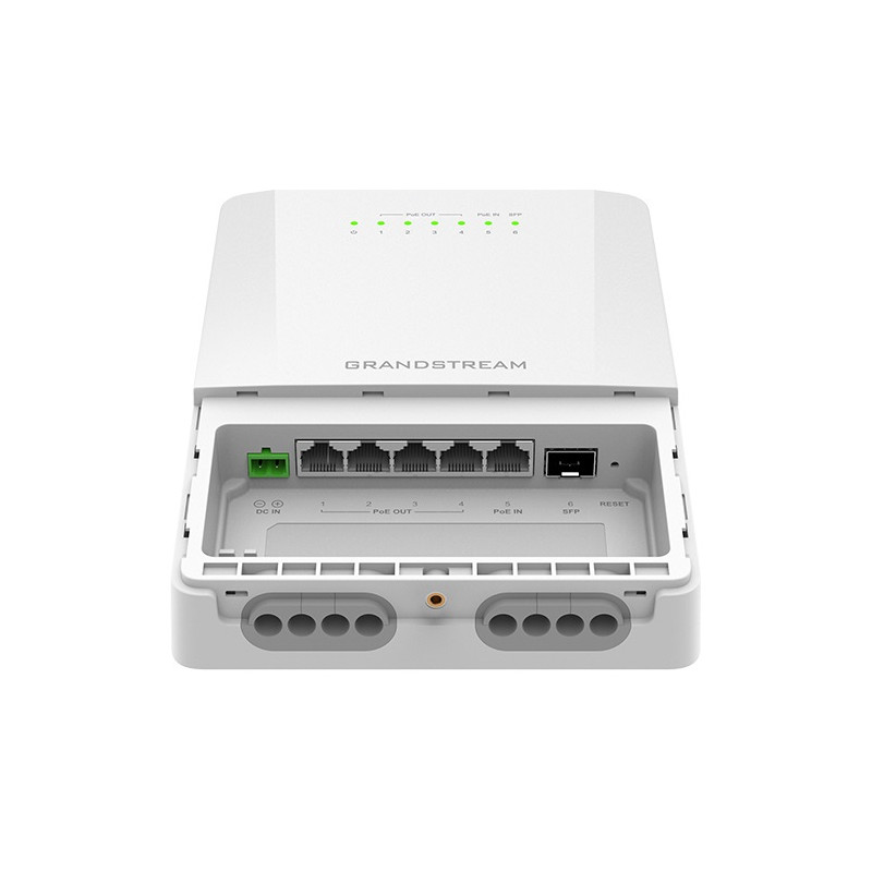 Grandstream GWN7710R vonkajšie L2 managed switch, 5xGbE, SFP, 4xPoE+, IP66