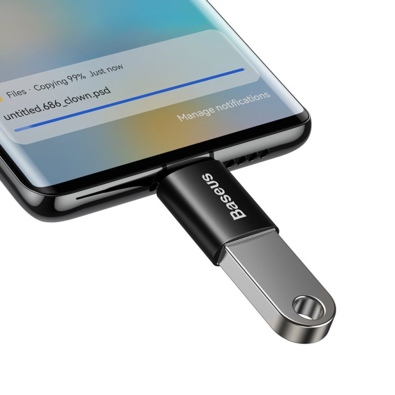 NONAME - Baseus ZJJQ000001 Ingenuity Mini OTG Adaptér z USB-A na USB-C Black