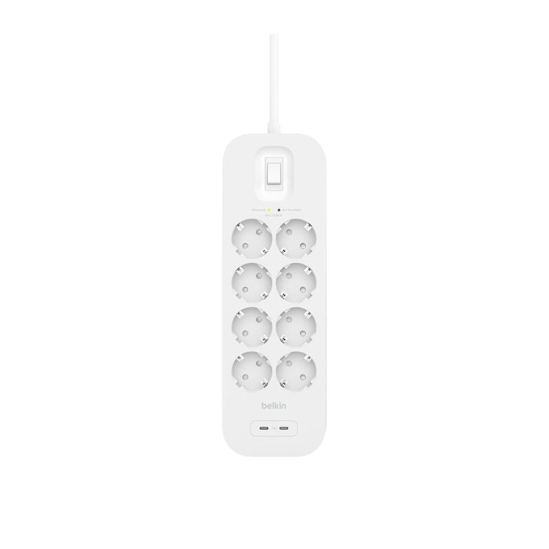 Belkin Surge strip 8 zásuviek, 2x USB-C v2