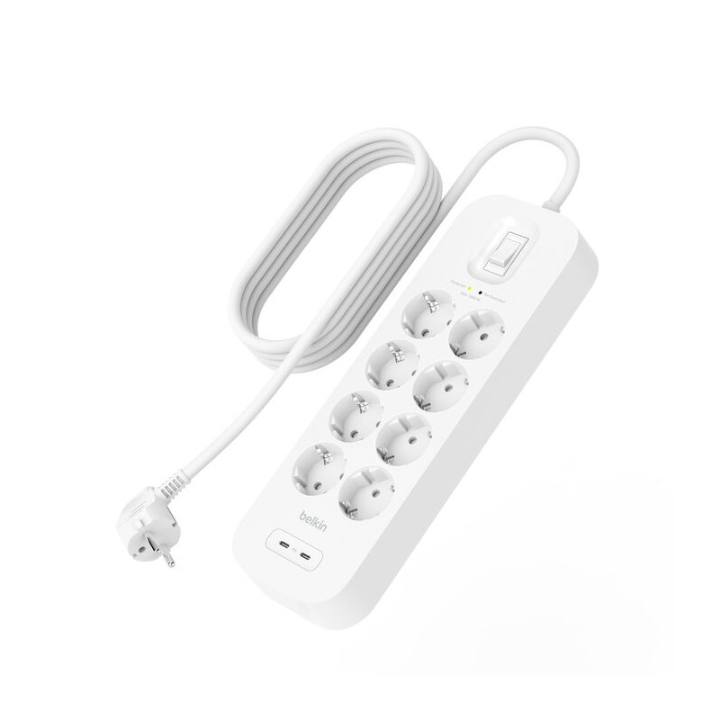 Belkin Surge strip 8 zásuviek, 2x USB-C v2
