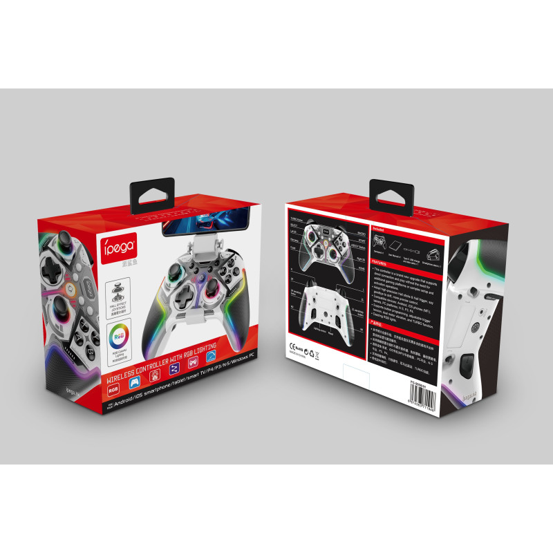 NONAME - iPega 9666HH Bluetooth RGB Gamepad pre Android/iOS/PS3/PS4/PC/N-Switch Gray