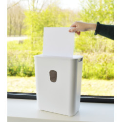 AVELI - Skartovačka DESQ, 4 x 38 mm, 15l, krížová hrdza, biela