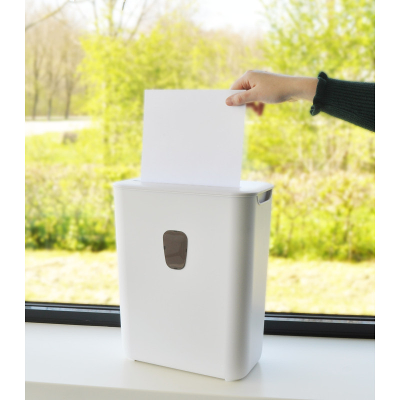 AVELI - Skartovačka DESQ, 4 x 38 mm, 15l, krížová hrdza, biela
