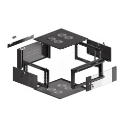 LANBERG RACKOVÁ SKRIŇA 19'' NÁSTENNÁ 4U 600 RÝCHLA MONTÁŽ (PLOCHÉ BALENIE) ČIERNA
