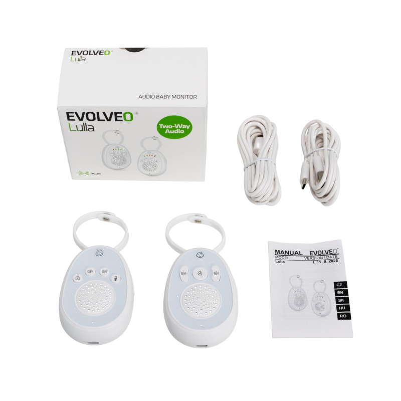 EVOLVEO LULLA – Detská audio opatrovateľka s uspávankami a prenosom hlasu