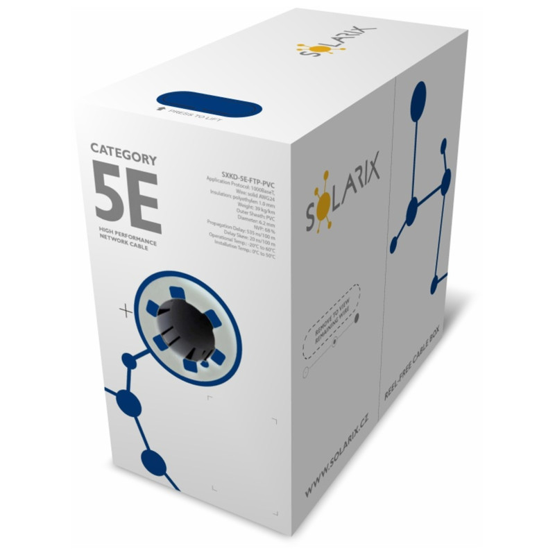 Instalačný kábel Solarix CAT5E FTP PVC Eca 305m/box SXKD-5E-FTP-PVC