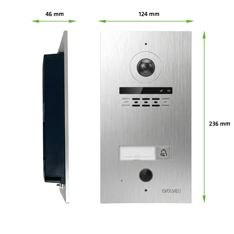 EVOLVEO DoorPhone ID-1, 2-drôtový videotelefón s RFID, odtlačkom prsta a podporou ONVIF kamier