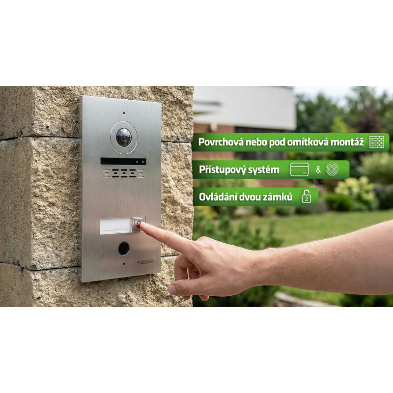 EVOLVEO DoorPhone ID-1, 2-drôtový videotelefón s RFID, odtlačkom prsta a podporou ONVIF kamier
