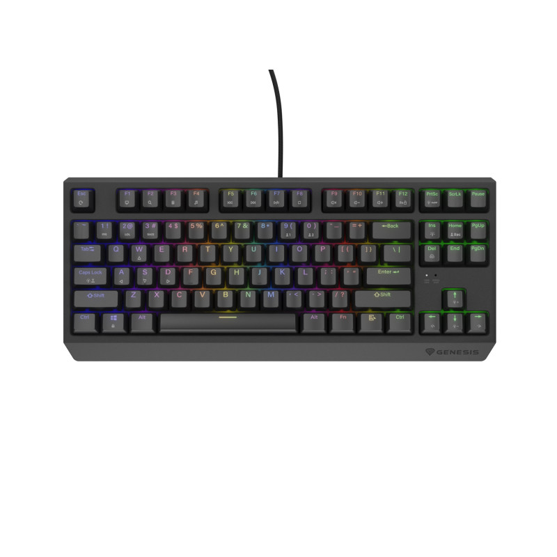 Genesis herná klávesnica THOR 230/TKL/RGB/Outemu Brown/Drôtová USB/US layout/Čierna
