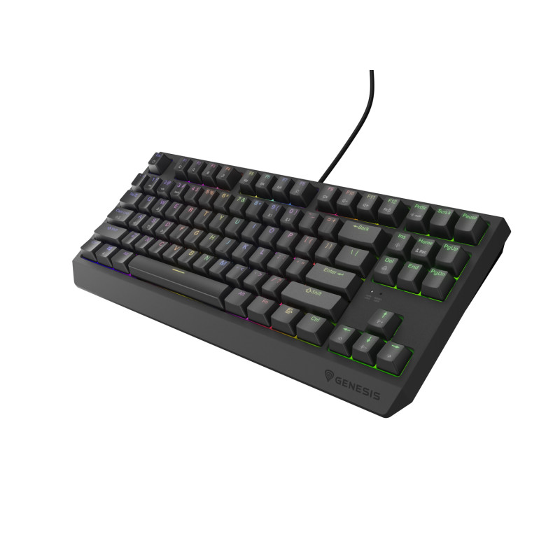 Genesis herná klávesnica THOR 230/TKL/RGB/Outemu Brown/Drôtová USB/US layout/Čierna