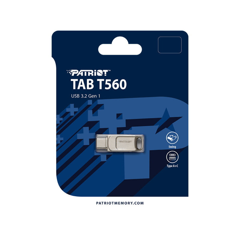Patriot TAB T560/128GB/USB 3.2/USB-A + USB-C/Strieborná