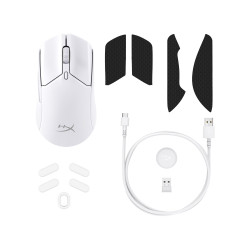 HyperX Pulsefire Haste 2/Herná/Optická/Pre pravákov/26 000 DPI/USB+BT/Biela