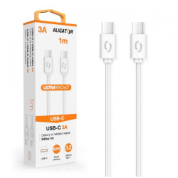 ALIGATOR Dátový kábel POWER 3A, USB-C/USB-C, biely