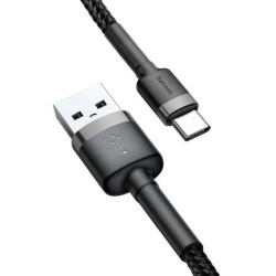 NONAME - Baseus dátový kábel Cafule USB-C 3m 2A šedo-čierny