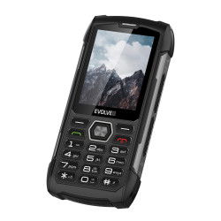 EVOLVEO StrongPhone H1, IP68 odolný Dual SIM telefón, 2,8'' LCD, 5000mAh, Powerbanka, černo-sivý