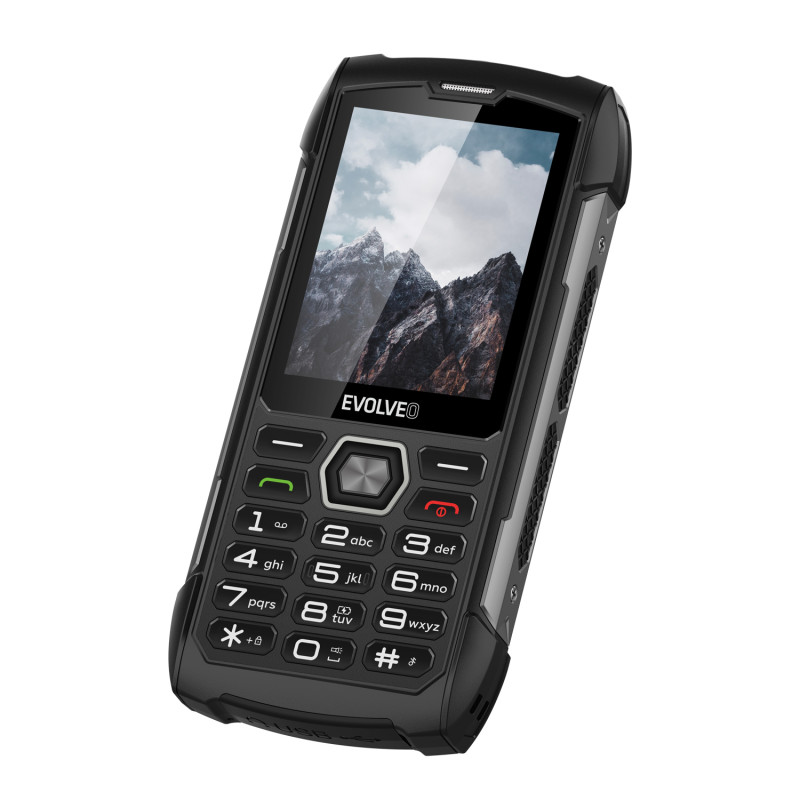 EVOLVEO StrongPhone H1, IP68 odolný Dual SIM telefón, 2,8'' LCD, 5000mAh, Powerbanka, černo-sivý