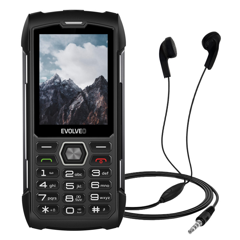 EVOLVEO StrongPhone H1, IP68 odolný Dual SIM telefón, 2,8'' LCD, 5000mAh, Powerbanka, černo-sivý