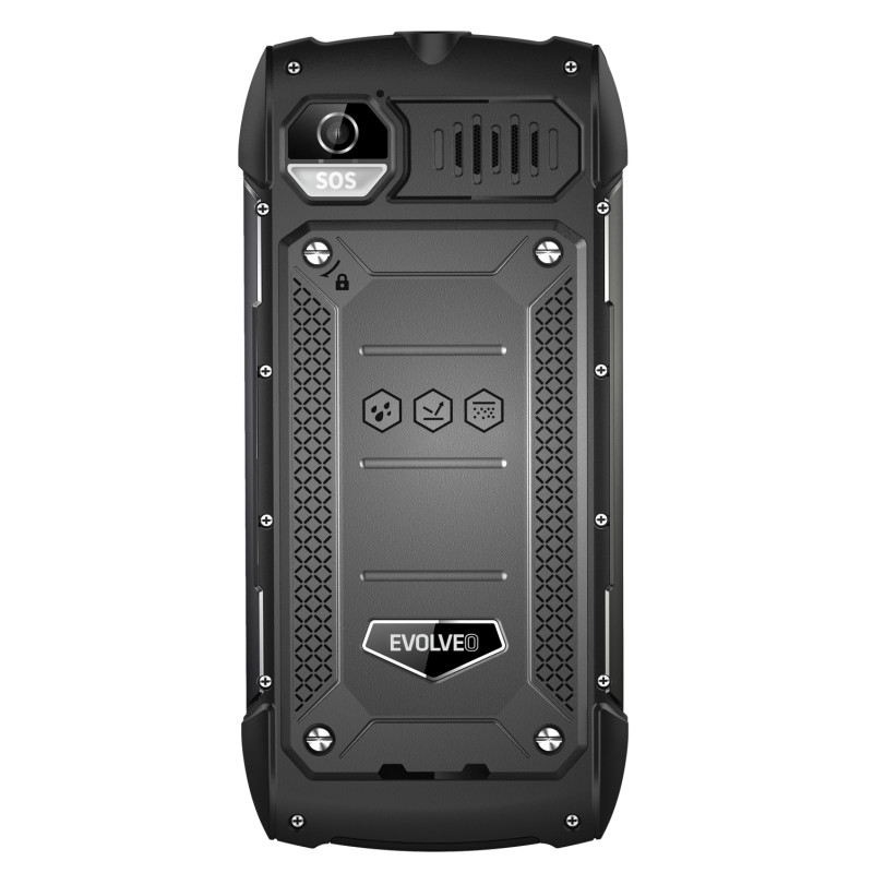EVOLVEO StrongPhone H1, IP68 odolný Dual SIM telefón, 2,8'' LCD, 5000mAh, Powerbanka, černo-sivý
