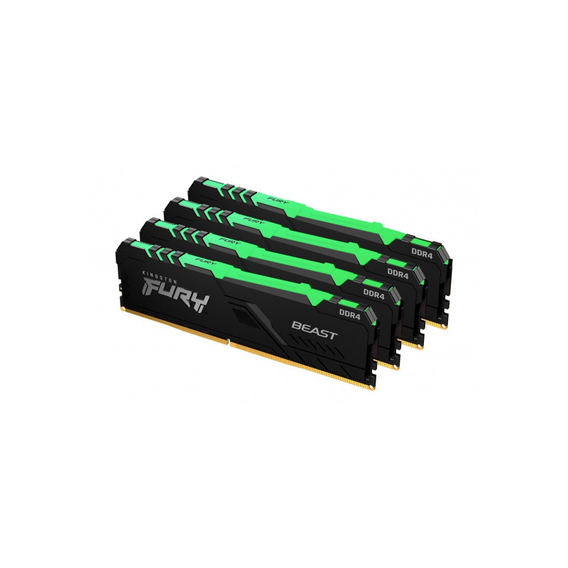 Kingston FURY Beast/DDR4/64GB/3200MHz/CL16/4x16GB/RGB/Black