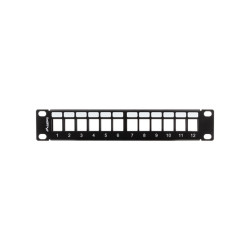 LANBERG PATCH PANEL 12 PORTOV 1U S ORGANIZÉROM PRO KEYSTONE MODULY ČIERNY