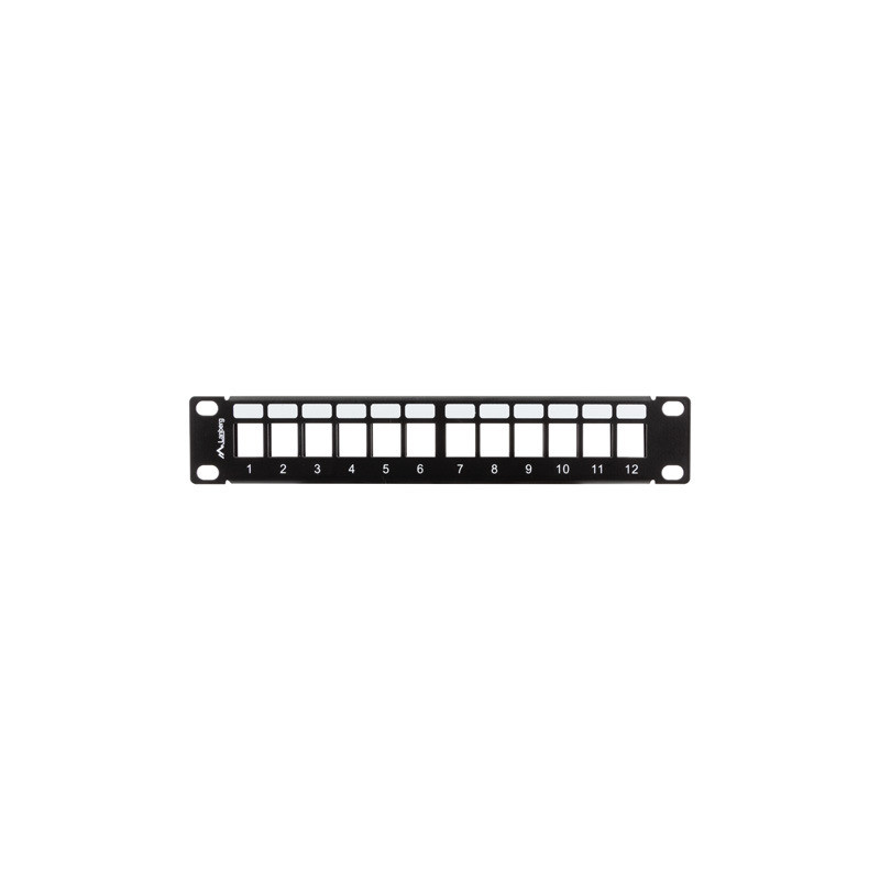LANBERG PATCH PANEL 12 PORTOV 1U S ORGANIZÉROM PRO KEYSTONE MODULY ČIERNY