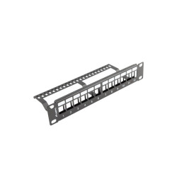 LANBERG PATCH PANEL 12 PORTOV 1U S ORGANIZÉROM PRO KEYSTONE MODULY ČIERNY