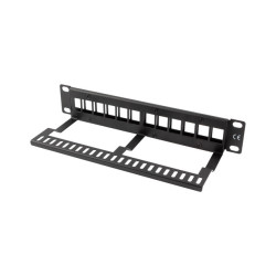 LANBERG PATCH PANEL 12 PORTOV 1U S ORGANIZÉROM PRO KEYSTONE MODULY ČIERNY