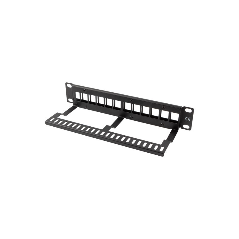 LANBERG PATCH PANEL 12 PORTOV 1U S ORGANIZÉROM PRO KEYSTONE MODULY ČIERNY