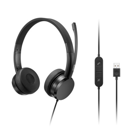 Lenovo slúchadlá USB-A Wired Stereo On-Ear Headset (with control box)/USB/Čierna