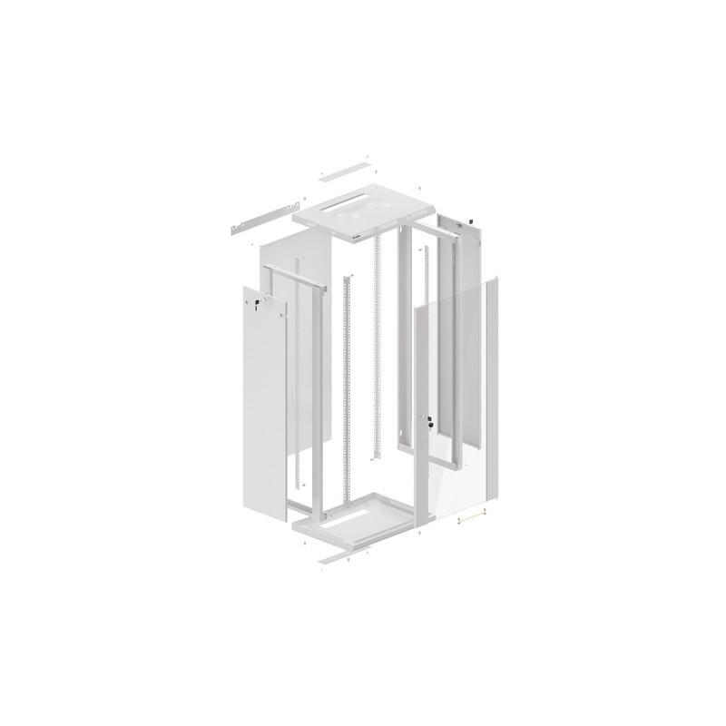 LANBERG RACKOVÁ SKRIŇA 19'' NÁSTENNÁ 27U/600X450 (FLAT PACK) ŠEDÁ V2