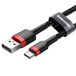 NONAME - Baseus CATKLF-B91 Cafule Kabel USB-C 3A 1m Red/Black