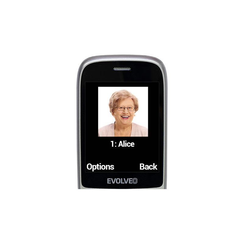 EVOLVEO EasyPhone FS, vyklápací telefón 2.8'' pre seniorov s nabíjacím stojanom (čierna farba)