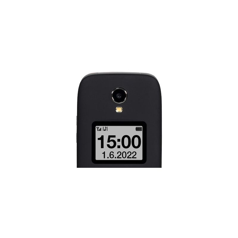 EVOLVEO EasyPhone FS, vyklápací telefón 2.8'' pre seniorov s nabíjacím stojanom (čierna farba)