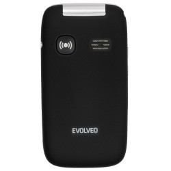 EVOLVEO EasyPhone FS, vyklápací telefón 2.8'' pre seniorov s nabíjacím stojanom (čierna farba)