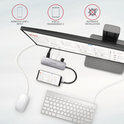AXAGON HMC-HCR3A, USB 3.2 Gen 1 húb, porty 3x USB-A, HDMI 4k/30Hz, SD/microSD, kábel USB-C 20cm