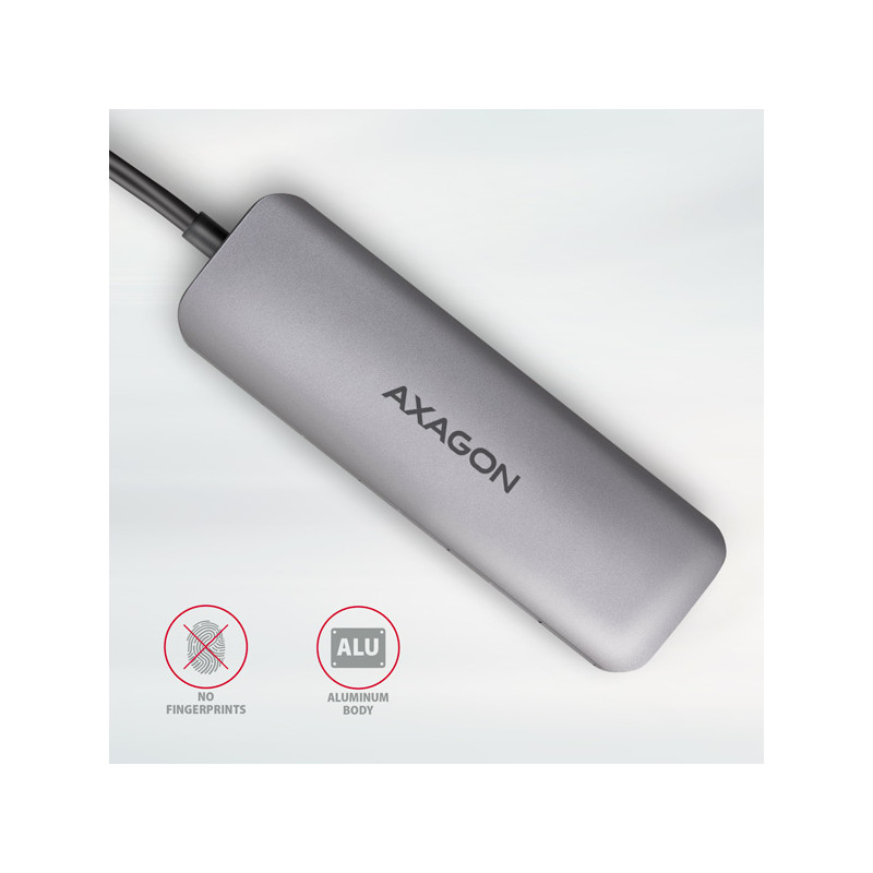 AXAGON HMC-HCR3A, USB 3.2 Gen 1 húb, porty 3x USB-A, HDMI 4k/30Hz, SD/microSD, kábel USB-C 20cm