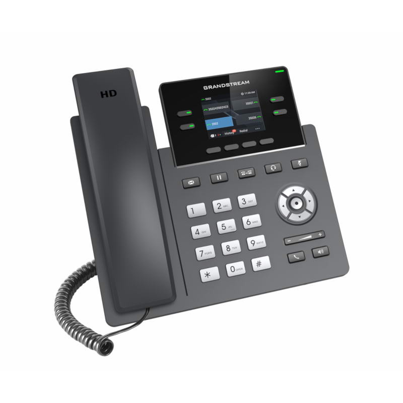 Grandstream GRP2612W SIP telefón, 2.4'' TFT bar. displej, 2 SIP účty, 4 prog. hr., 2x10/100Mb, WiFi