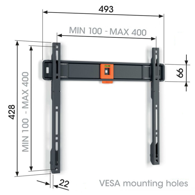 VOGELS - Vogel's TVM 1403, fixný TV držiak pre obrazovky 32-77'', 50 kg